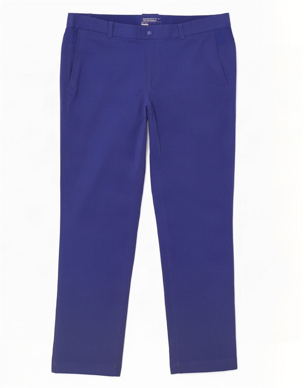 Pantaloni chino dritti da golf da uomo Nike W34 L32 poliestere blu