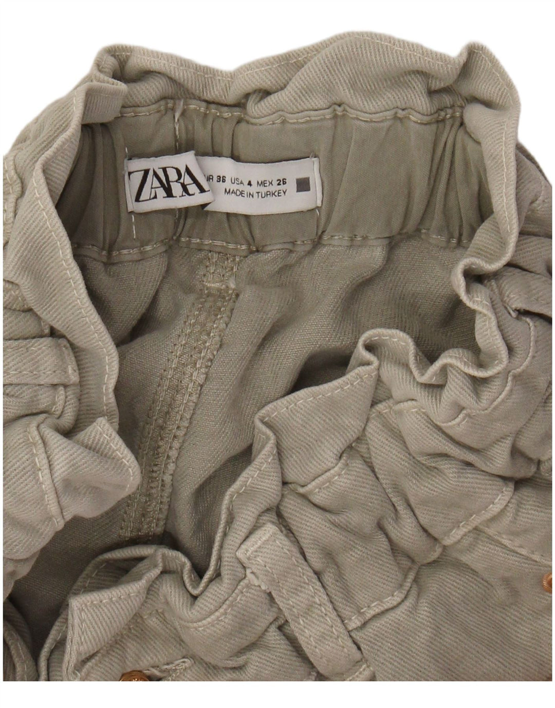 Pantaloni casual affusolati a vita alta da donna ZARA EU 36 XS W26 L26 Grigio