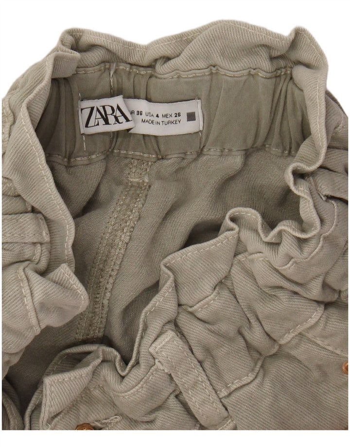 Pantaloni casual affusolati a vita alta da donna ZARA EU 36 XS W26 L26 Grigio