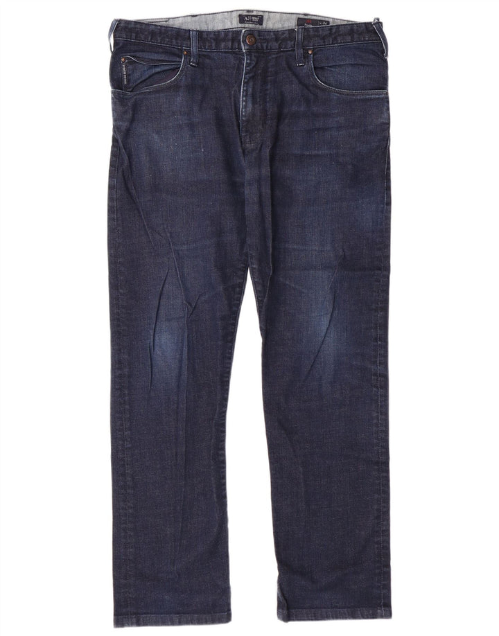 Jeans dritti da uomo ARMANI W34 L29 cotone blu navy