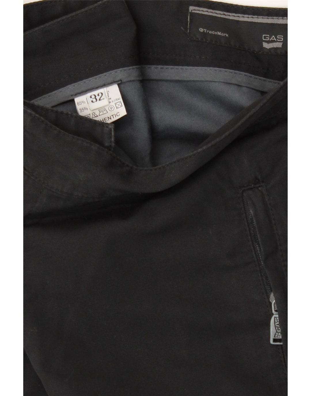 Pantaloni chino dritti da uomo Gas W32 L33 poliestere nero