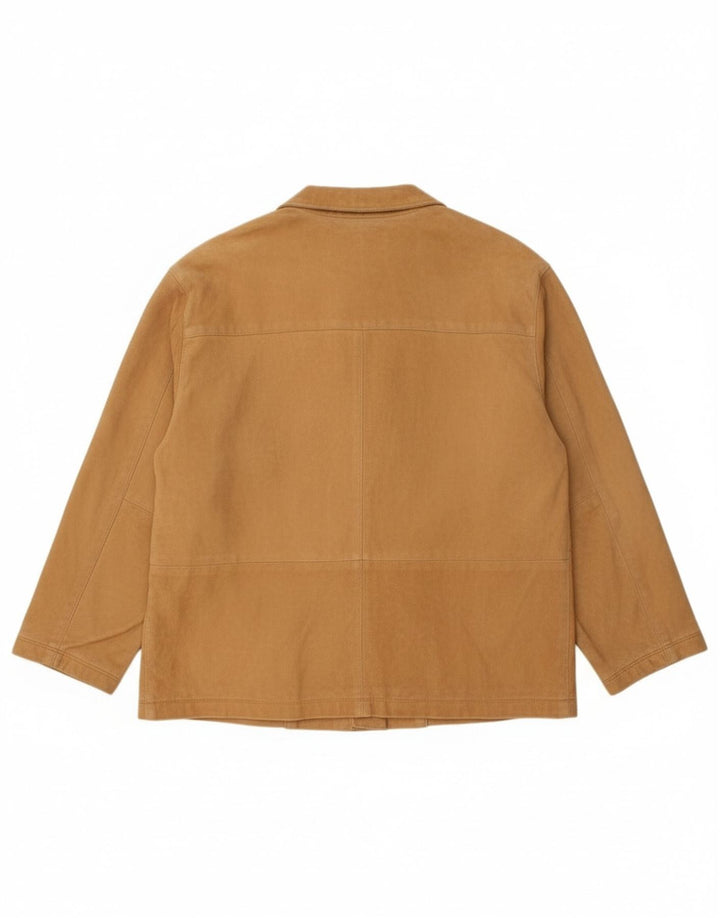 Giacca in pelle scamosciata da donna Simonetta UK 16 grande in pelle beige