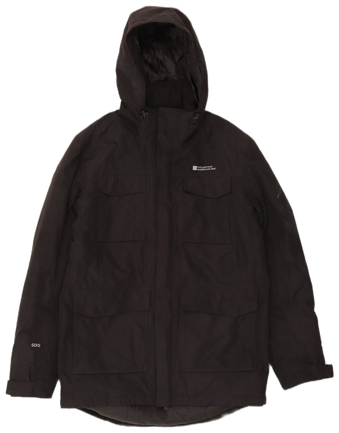 Cappotto imbottito con cappuccio da uomo Mountain Warehouse UK 38 Poliestere nero medio