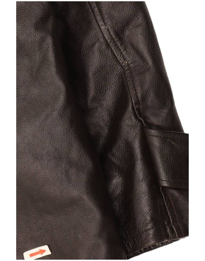 Giacca in pelle vintage da uomo EU 52 XL in pelle marrone