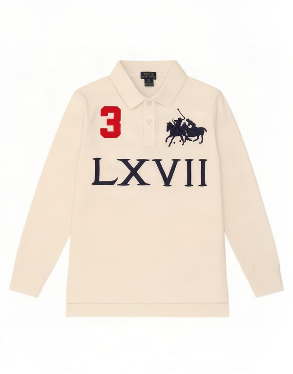 Polo Ralph Lauren Boys Graphic Rugby Polo Shirt 10-11 Years Medium White