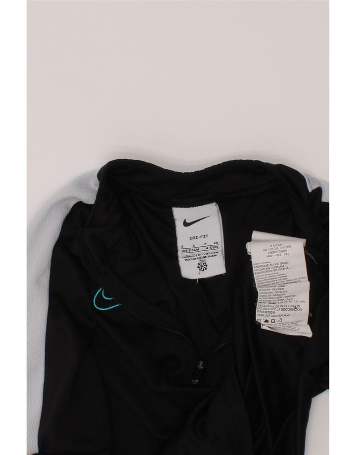 Top della tuta pullover Nike da ragazzo Dri Fit 4-5 anni Small Black Colourblock
