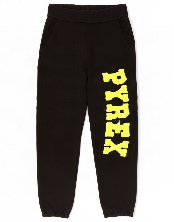 Pantaloni da tuta grafici da donna Pyrex Joggers UK 10 piccoli cotone nero