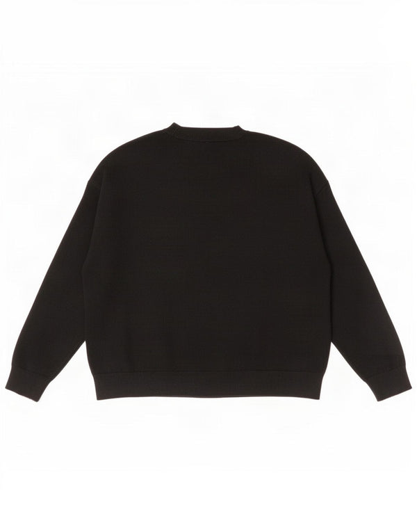 Maglione maglione girocollo con grafica da donna Marks & Spencer UK 16 grande nero
