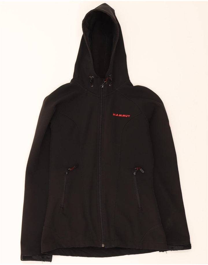 MAMMUT Womens Hooded Windbreaker Jacket UK 10 Small Black Polyester Vintage Mammut and Second-Hand Mammut from Messina Hembry 
