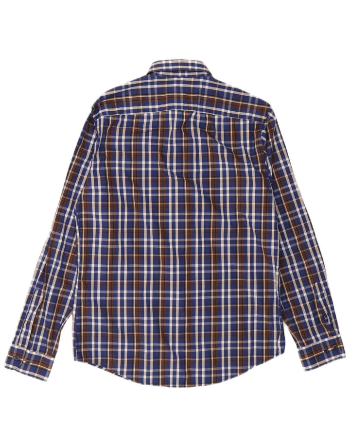 Camicia da uomo Adidas taglia 40 cotone a quadri blu medio