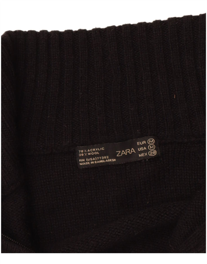 Maglione cardigan da donna Zara UK 12 acrilico nero medio