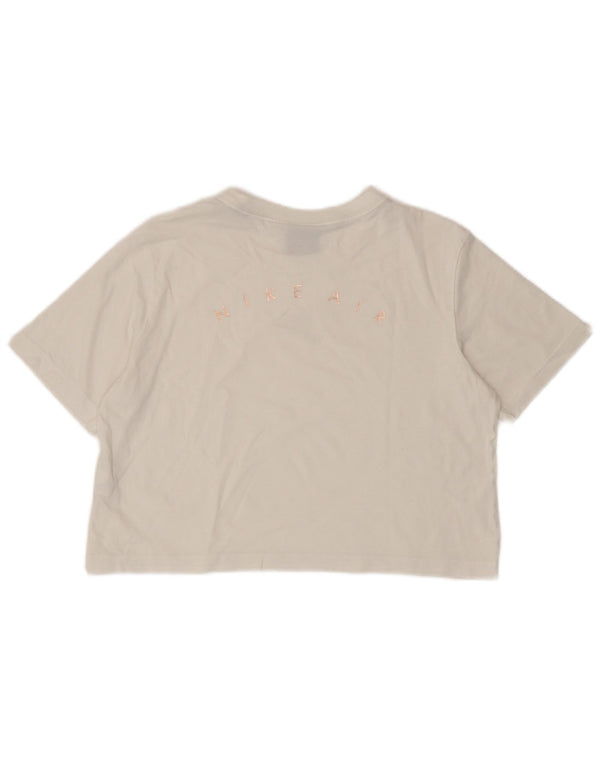 T-shirt grafica corta Nike da donna UK 14 medio bianco