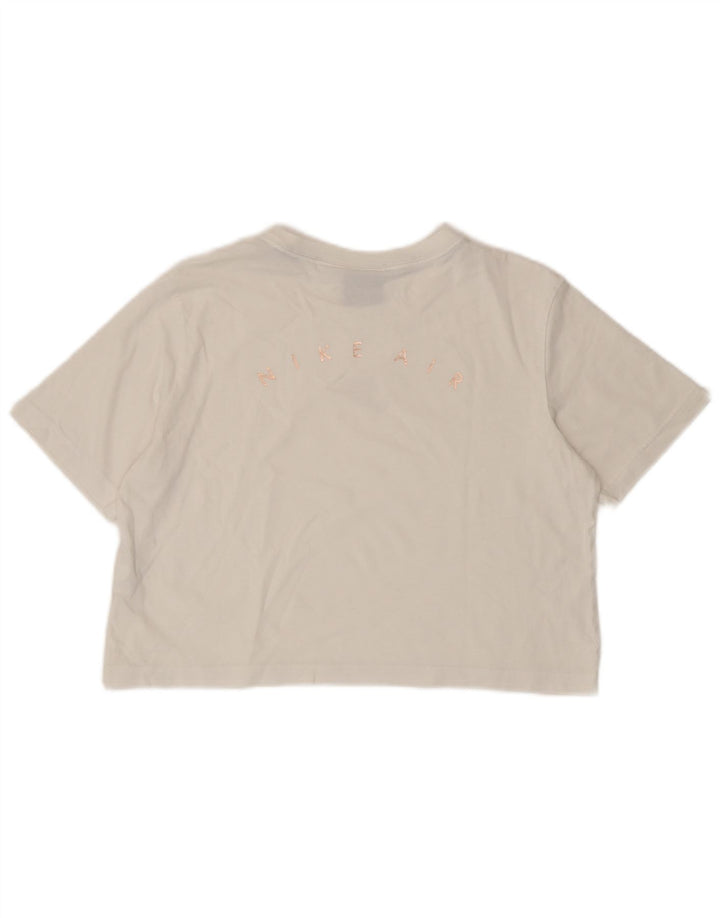 T-shirt grafica corta Nike da donna UK 14 medio bianco