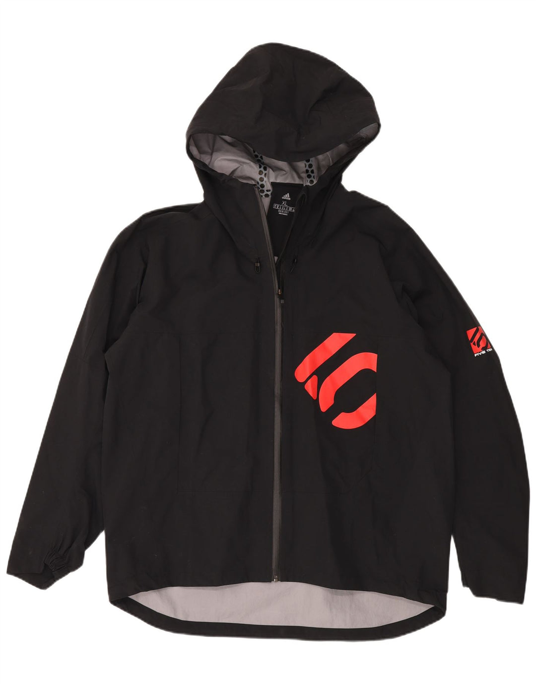 Giacca antipioggia ADIDAS da uomo con cappuccio grafico UK 42 XL nera poliammide