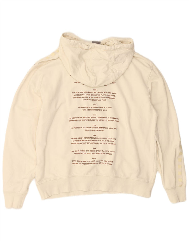 PUMA Felpa con cappuccio grafica Fives nera da uomo in cotone bianco sporco medio