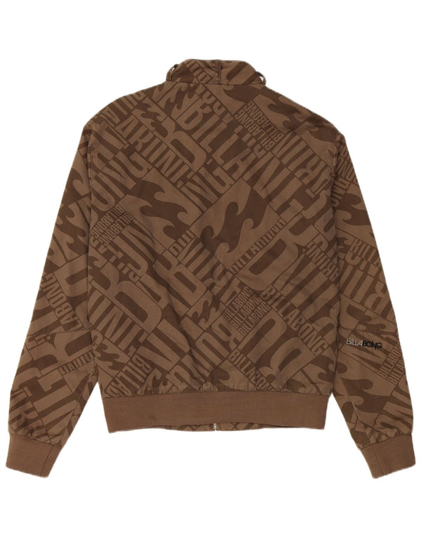 BILLABONG Giubbotto bomber grafico da uomo UK 36 Piccolo poliestere marrone