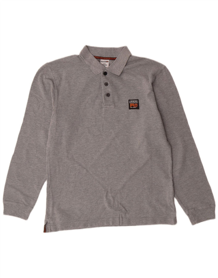 TIMBERLAND Top da uomo a maniche lunghe in cotone grigio medio