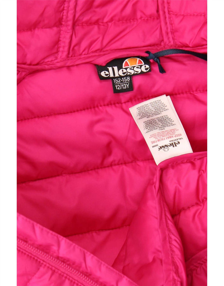 Giacca imbottita con cappuccio per ragazze Ellesse 12-13 anni in poliestere rosa