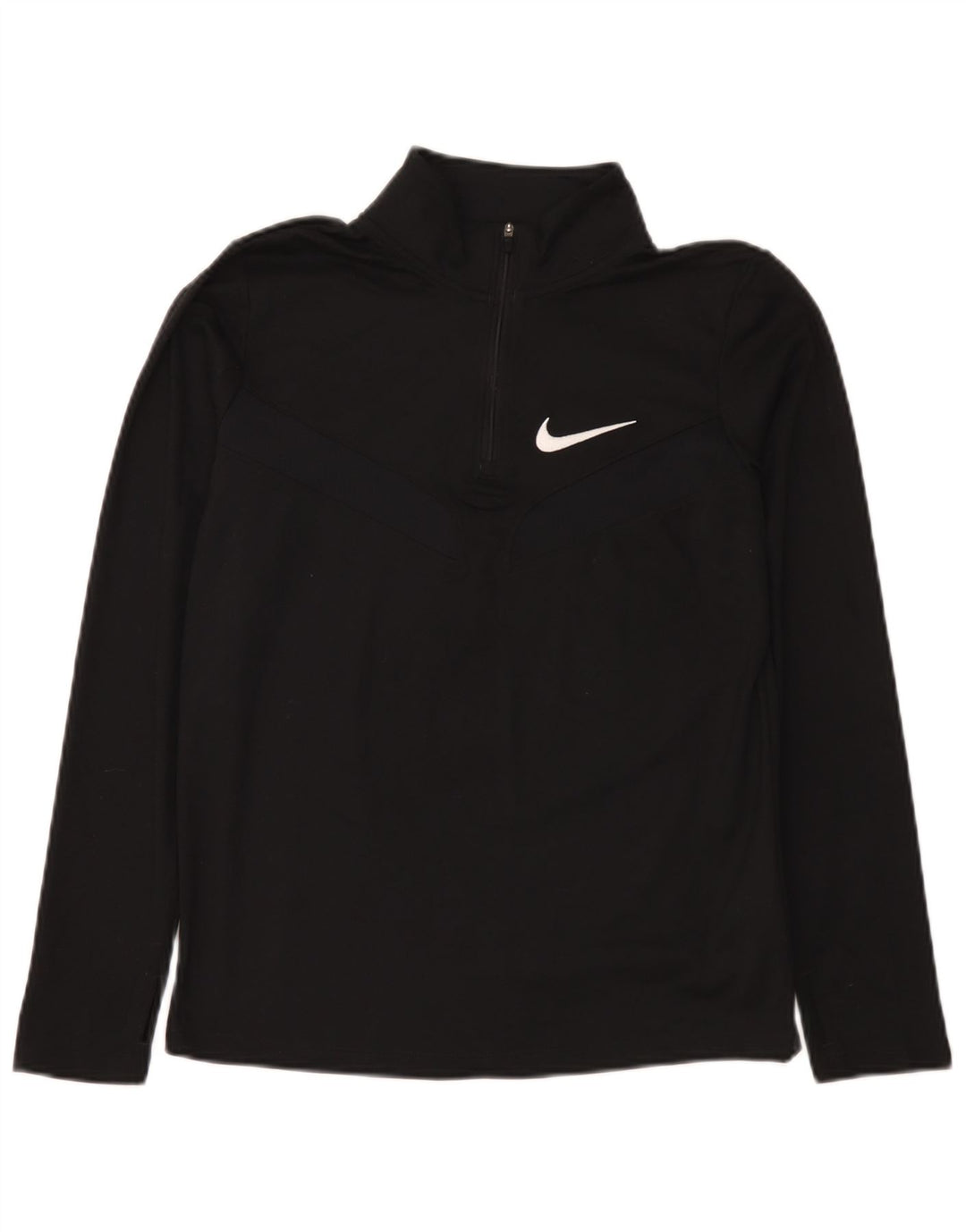 Top della tuta pullover Nike da ragazzo Dri Fit con zip e collo 13-14 anni XL Nera