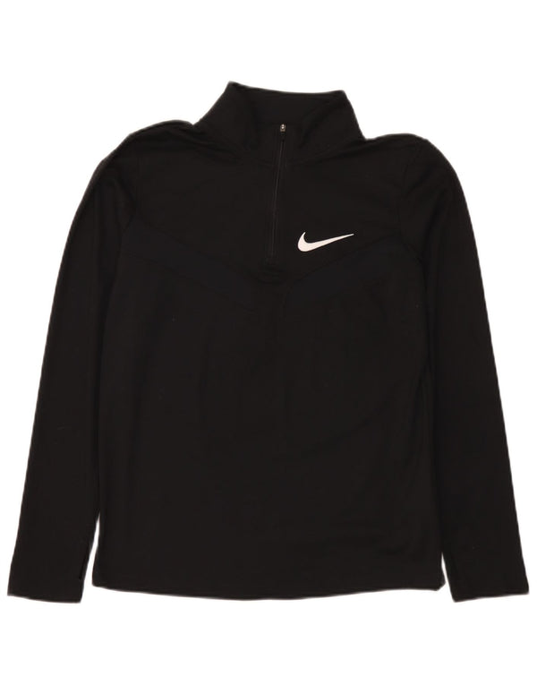 Top della tuta pullover Nike da ragazzo Dri Fit con zip e collo 13-14 anni XL Nera