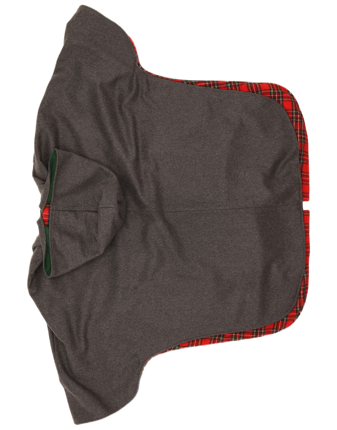 Cappotto poncho vintage con cappuccio da donna, taglia unica, grigio