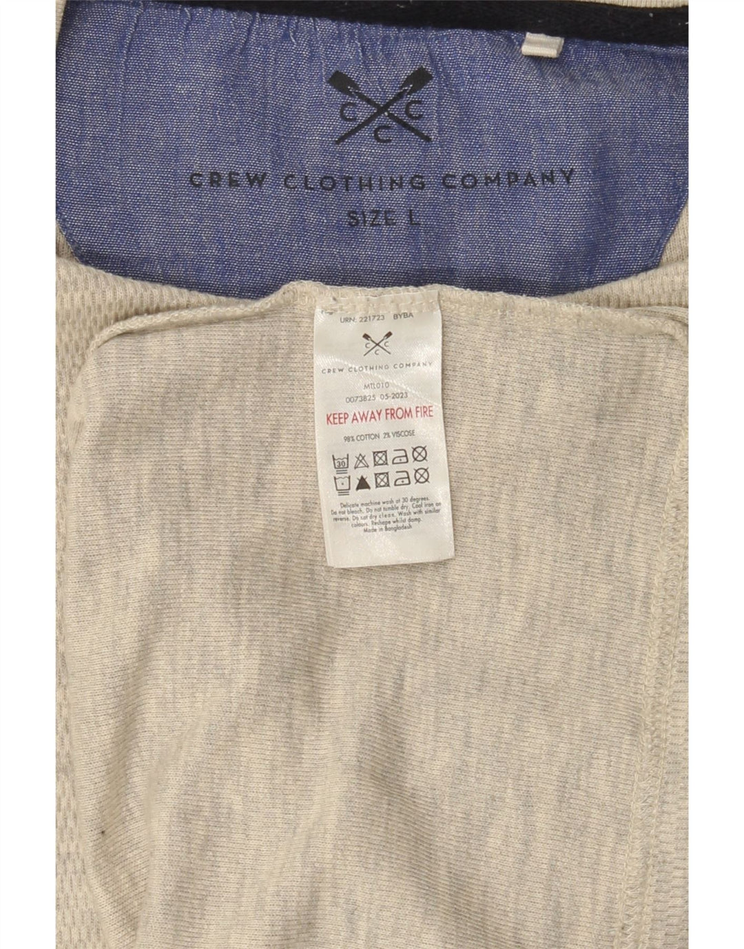 Crew Clothing T-shirt da uomo Top grande in cotone grigio