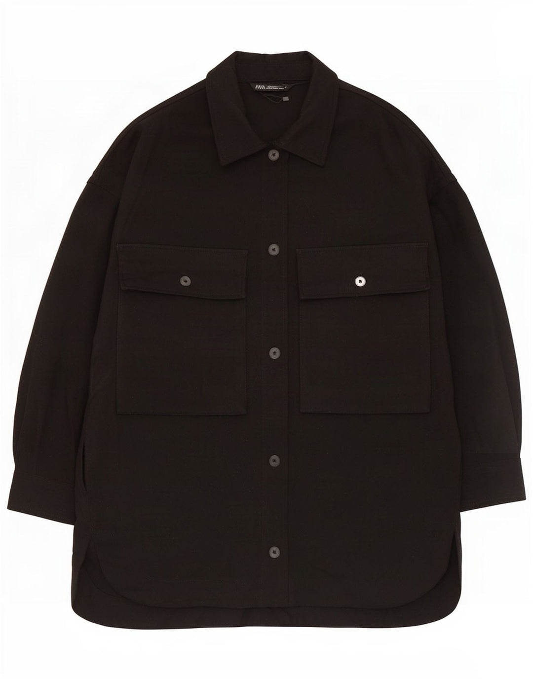 Cappotto oversize da donna Zara UK 16 Large Nero Poliestere