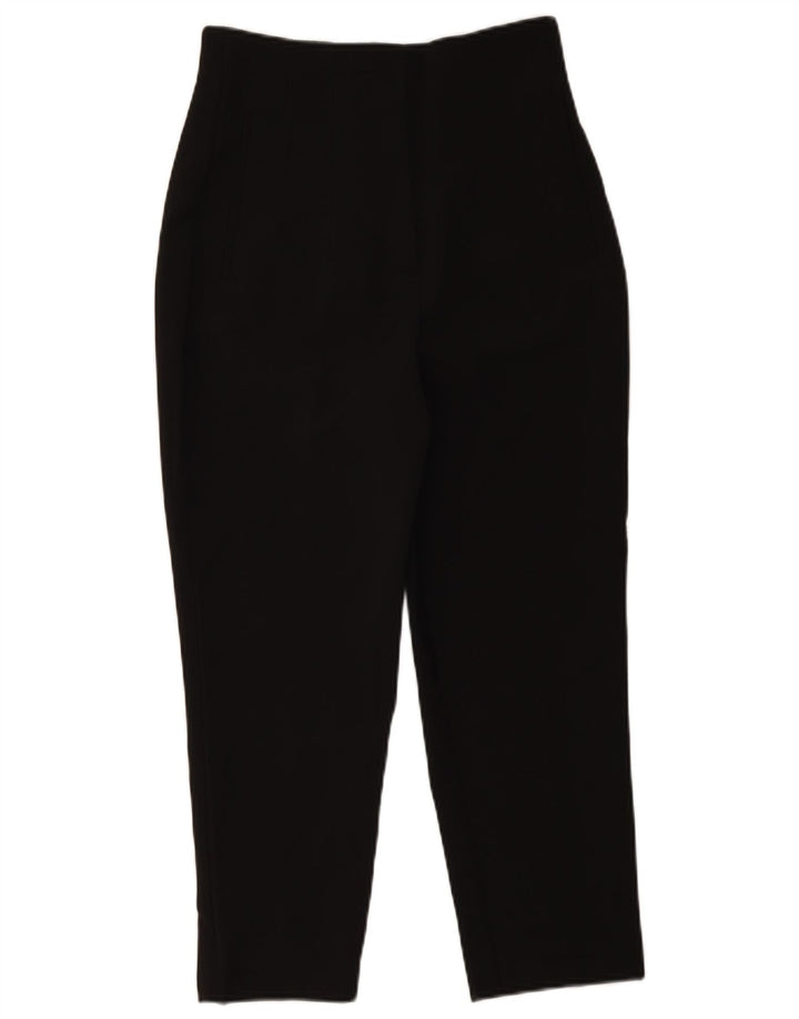 Pantaloni corti a vita alta da donna Zara medi W28 L25 poliestere nero