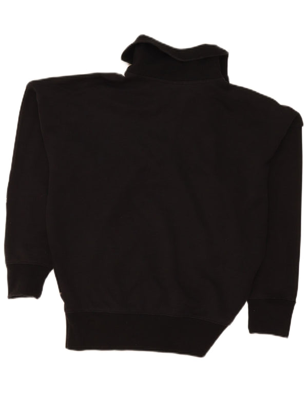 Felpa Adidas da donna con collo con zip e grafica oversize, maglione, UK 8, piccola, nera