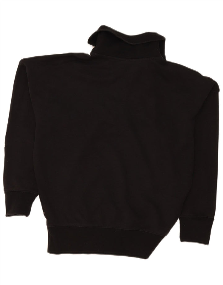 Felpa Adidas da donna con collo con zip e grafica oversize, maglione, UK 8, piccola, nera
