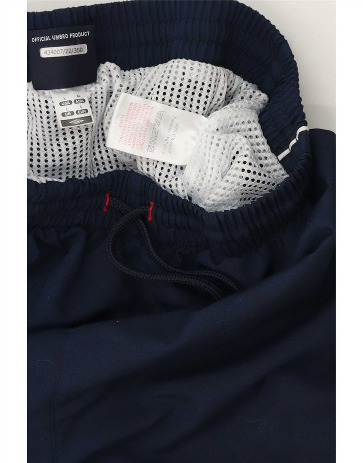 Pantaloncini da bagno grafici da uomo Umbro grandi in poliestere blu navy
