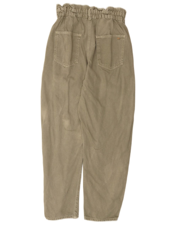 Pantaloni corti affusolati a vita alta da donna Zara EU 36 XS W26 L26 Cachi