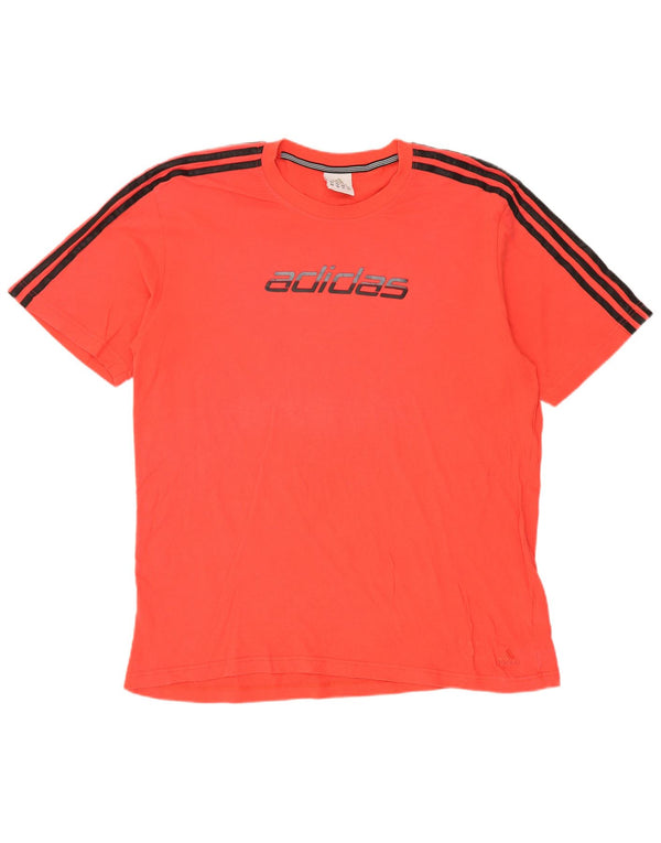 T-shirt grafica da uomo Adidas Top XL in cotone rosso