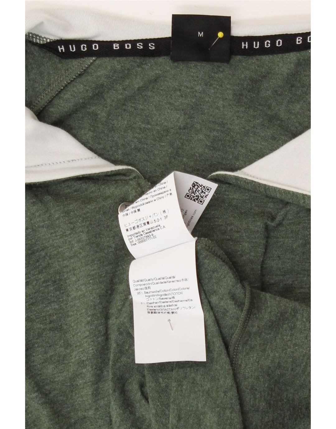 Maglione con cappuccio e zip da uomo Hugo Boss in cotone verde medio