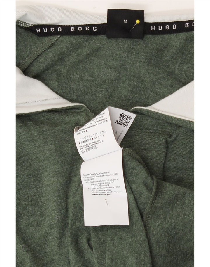 Maglione con cappuccio e zip da uomo Hugo Boss in cotone verde medio