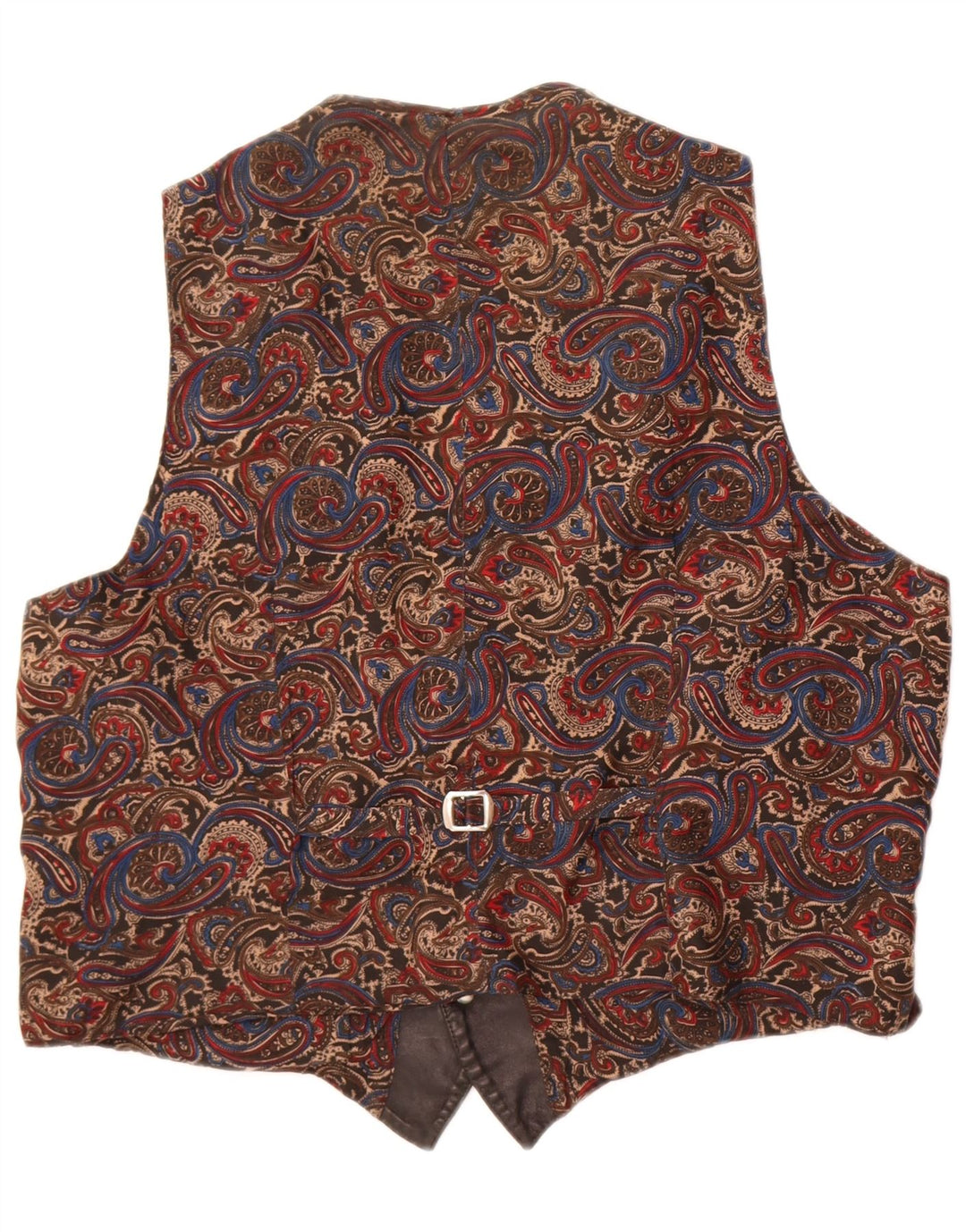 Gilet in pelle da uomo vintage grande in pelle Paisley nera