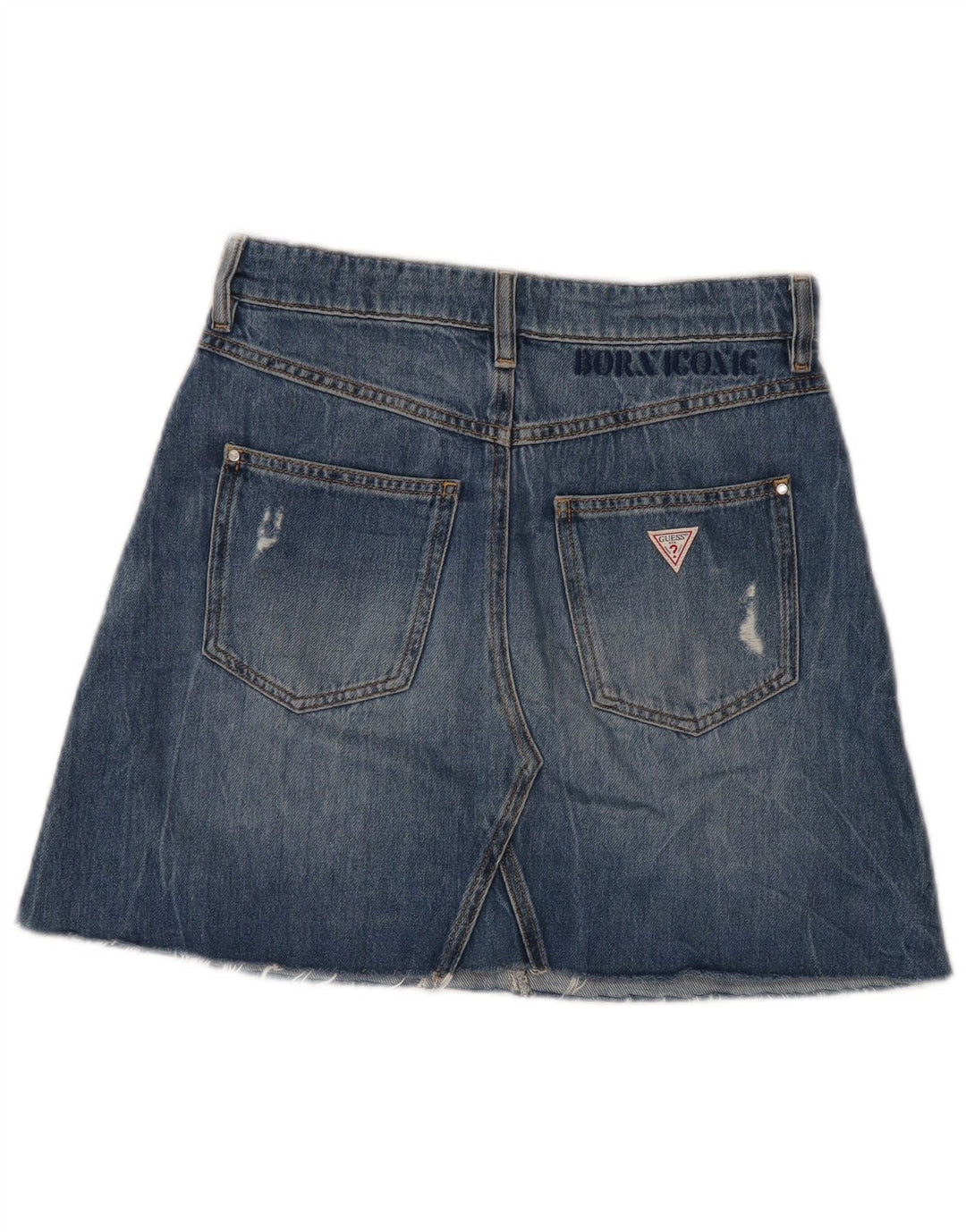 Gonna Guess da donna in denim invecchiato W27 piccolo in cotone blu