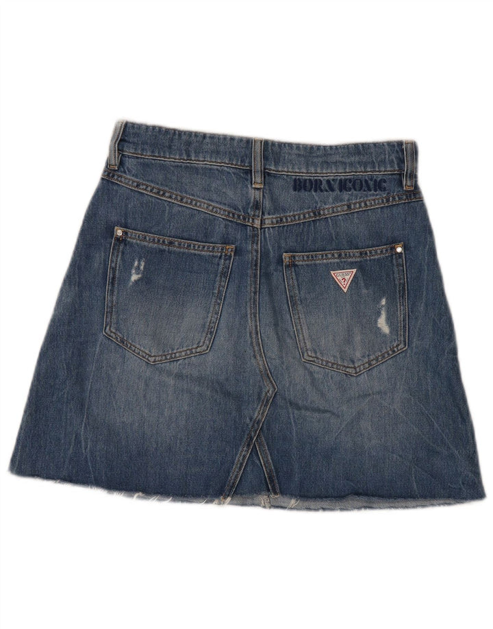 Gonna Guess da donna in denim invecchiato W27 piccolo in cotone blu