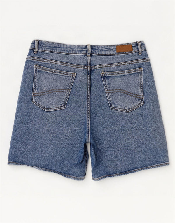 Pantaloncini di jeans a vita alta Darley da donna Fat Face UK 12 Medium W30 Cotone blu