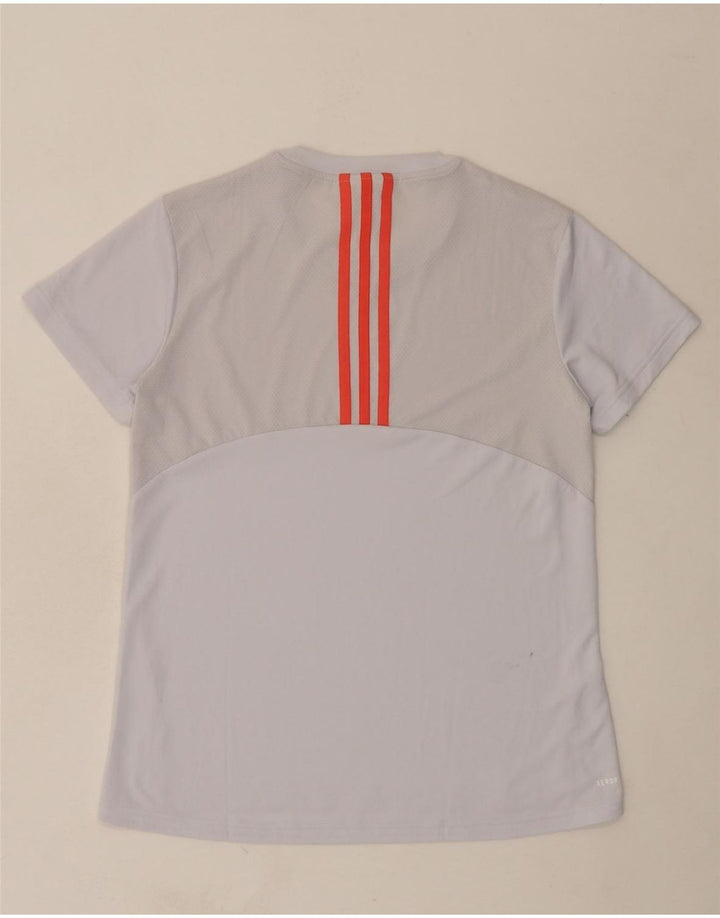 ADIDAS Womens T-Shirt Top UK 12/14 Medium Blue Polyester Vintage Adidas and Second-Hand Adidas from Messina Hembry 