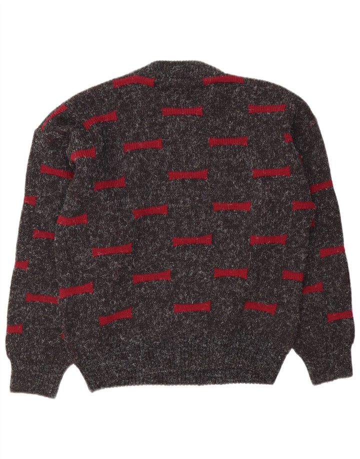 Maglione maglione girocollo da uomo Ciao grigio medio geometrico