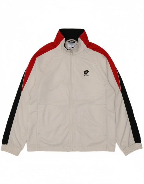Giacca da tuta da uomo Lotto grande in poliestere color block bianco