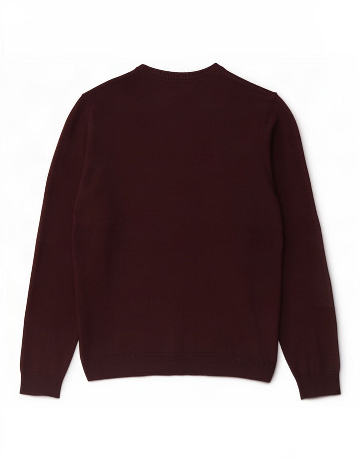 Maglione da uomo Marks & Spencer vestibilità regolare con scollo a V marrone medio