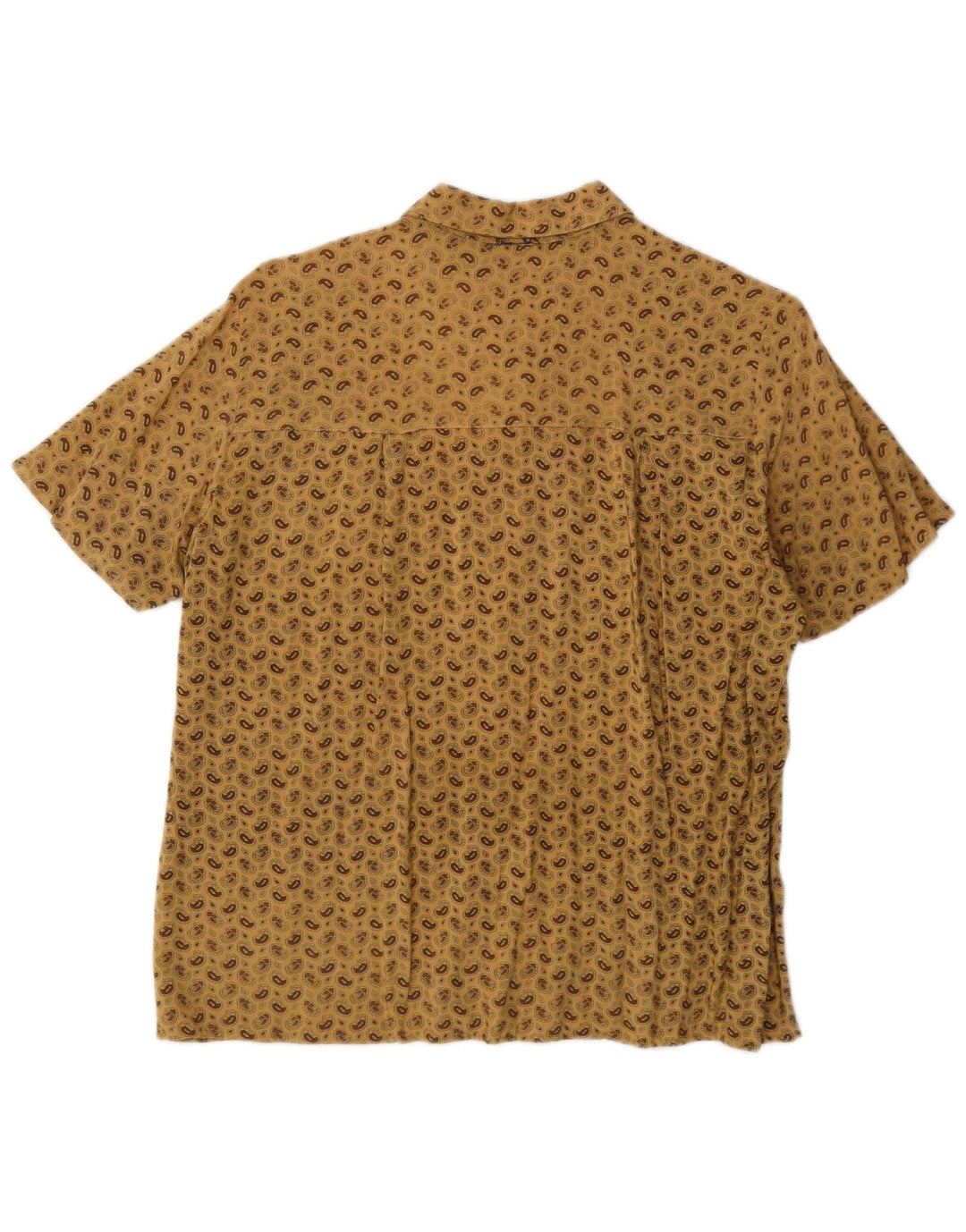 Camicia vintage da uomo a maniche corte con motivo cachemire beige medio