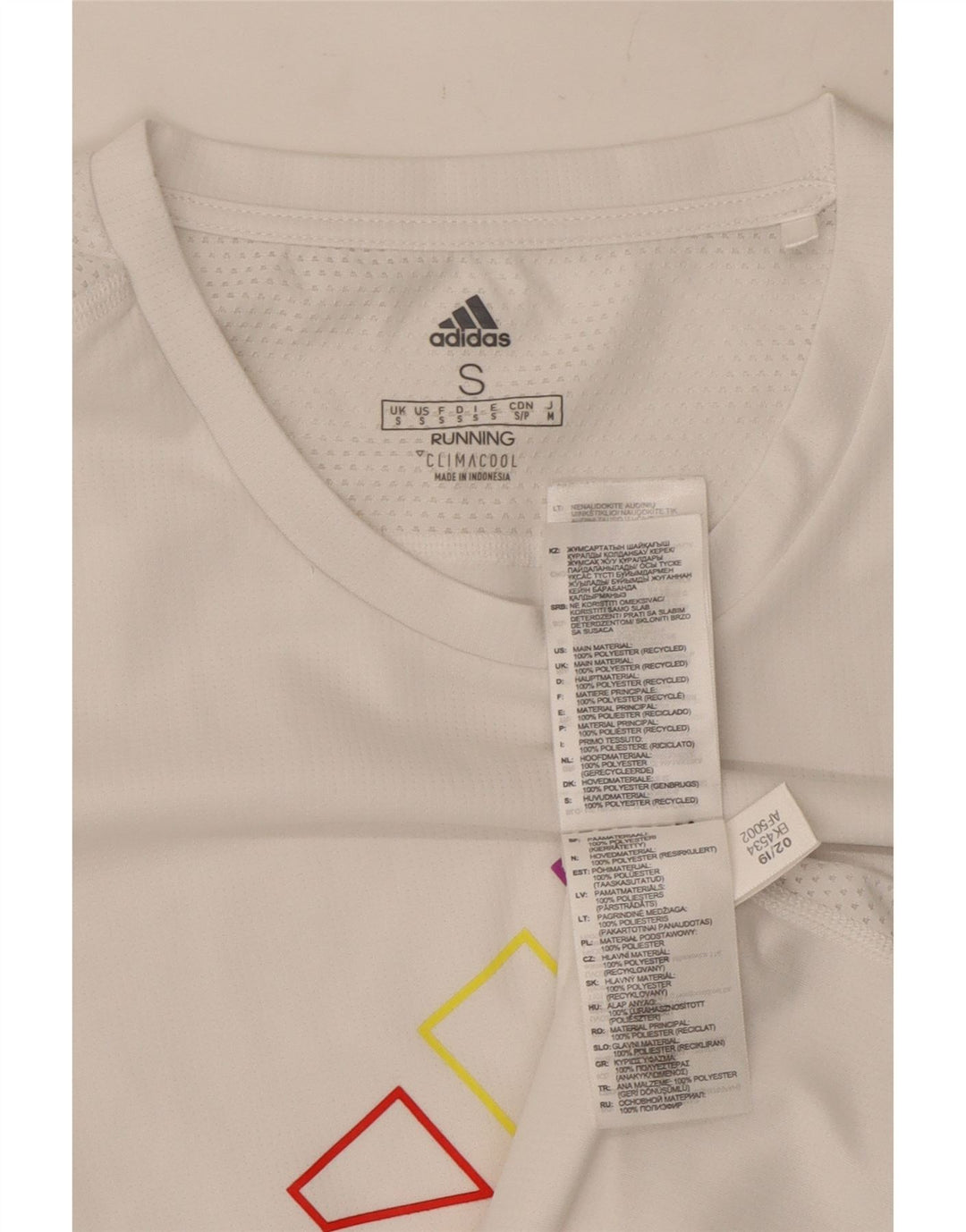 T-shirt grafica da corsa da uomo Adidas Top in poliestere bianco medio