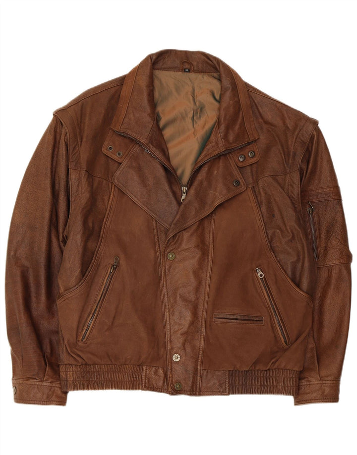 Giacca in pelle da uomo Trapper UK 42 XL Marrone