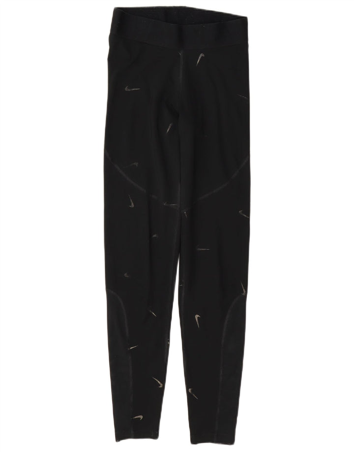 Leggings grafici da donna Nike UK 10 piccoli poliestere nero