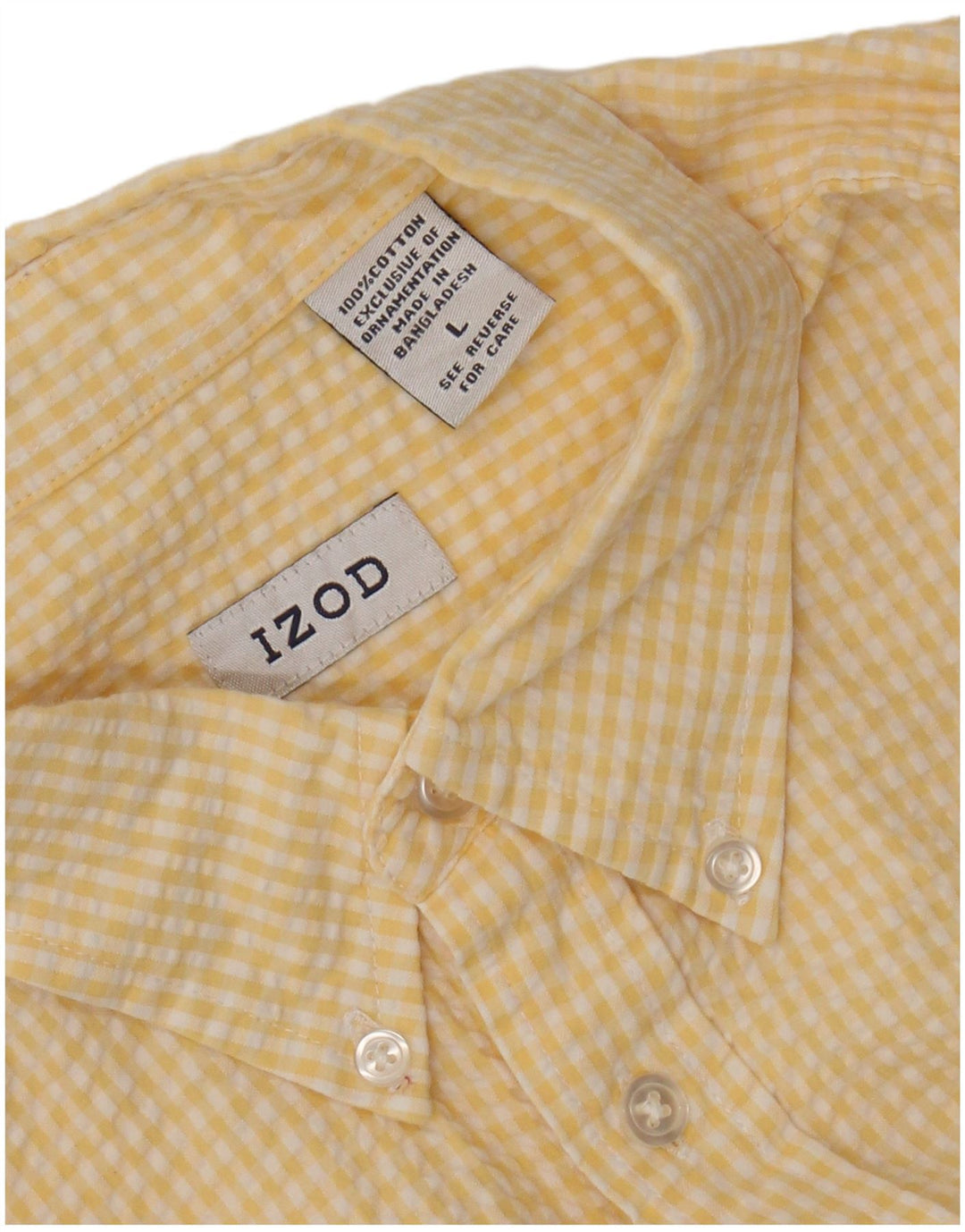 Camicia a maniche corte da uomo IZOD grande in cotone a quadretti giallo