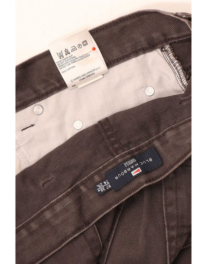 Jeans dritti Marks & Spencer da uomo blu Harbour W38 L29 cotone grigio