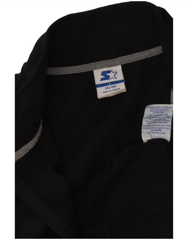 STARTER Mens Fleece Jacket UK 42/44 Large Black Colourblock Polyester